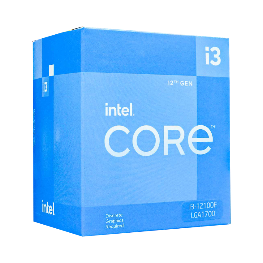 CPU Intel Core i3 12100F (Intel LGA1700 - 4 Core - 8 Thread - Base 3.3Ghz - Turbo 4.3Ghz - Cache 12MB - No iGPU)